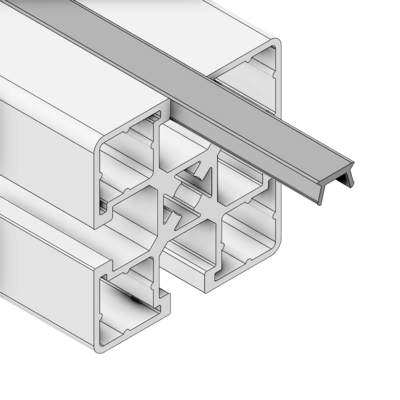 61-030-0 MODULAR SOLUTIONS PVC COVER PROFILE 45 SERIES, SHALLOW, GRAY, 2M